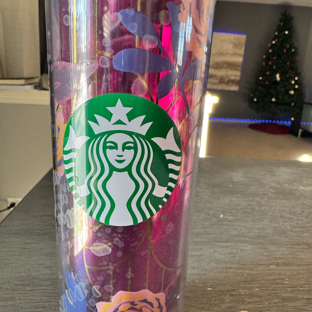 Starbucks Floral Tumbler - Purple and Gold Accents - Picture 3 of 6